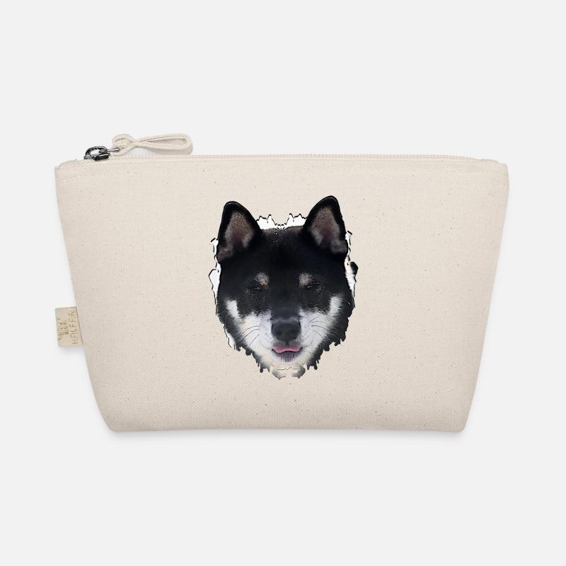 Nacht-Hund Gesichtsdesign - Bio-Täschchen - Natur