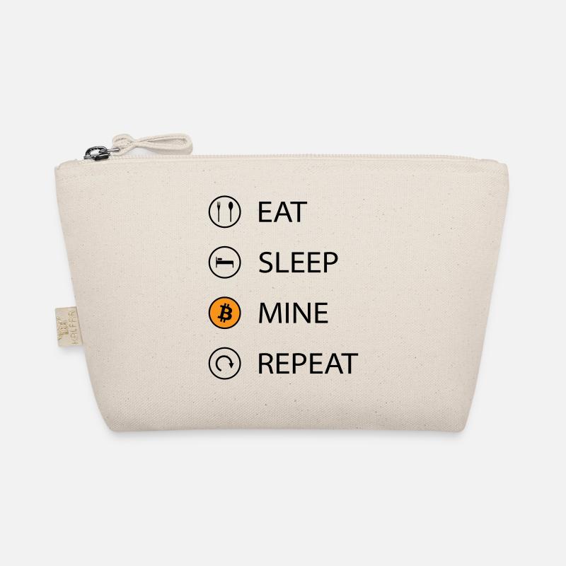 Eat sleep mine repeat cryptocurrency t-shirt - Bio-Täschchen - Natur