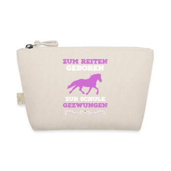 Zum Reiten Geboren Reiter Spruch Pferde Damen - Bio-Täschchen - Natur - Vorne