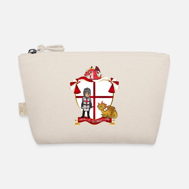 St George Crest: Dragon, Knight & Shield - Organic Pouch - nature