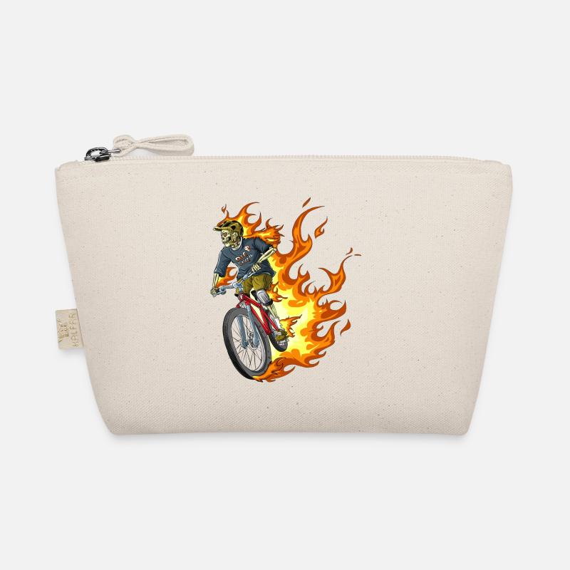 Burning biker / biker flames - Organic Pouch - nature