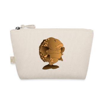 Chubby Mirror Carp Cartoon Fishing Design - Organic Pouch - nature - Front