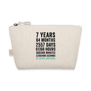 Birthday 7 Years Of Being Awesome - Organic Pouch - nature - Front