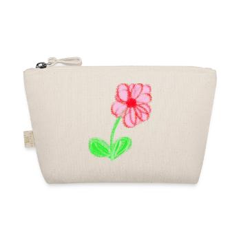 Red flower hand-painted abstract flower pixel - Organic Pouch - nature - Front
