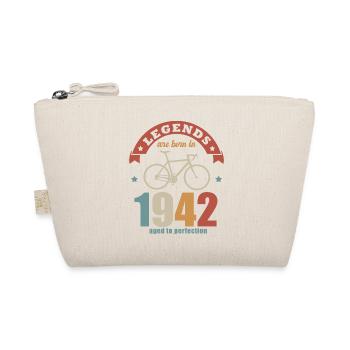 cycling bike anniversary born in 1942 80 years - Organic Pouch - nature - Front