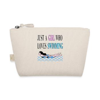 Schwimmen Mädchen schwimmt gern Geschenkidee - Bio-Täschchen - Natur - Vorne