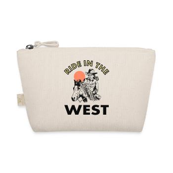 cowboy riding to the west Western gift idea - Organic Pouch - nature - Front