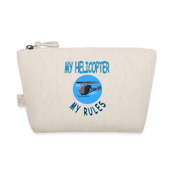 Helicopter flying Helicopter Pilot Gift Idea - Organic Pouch - nature - Front