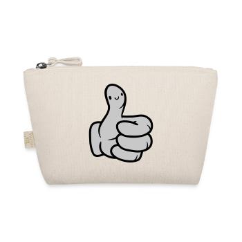 Gesicht Comic Hand Daumen - Bio-Täschchen - Natur - Vorne