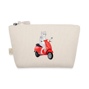 Scooter cat - Cat riding a red scooter - Organic Pouch - nature - Front
