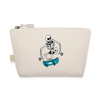 Skateboard ride Skater longboard gift idea - Organic Pouch - nature - Front