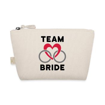 Team bride (Herz, zwei Ringe) - Bio-Täschchen - Natur - Vorne