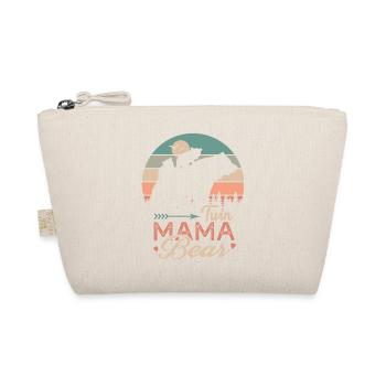 twin mama bear gift t shirt mom twins - Organic Pouch - nature - Front