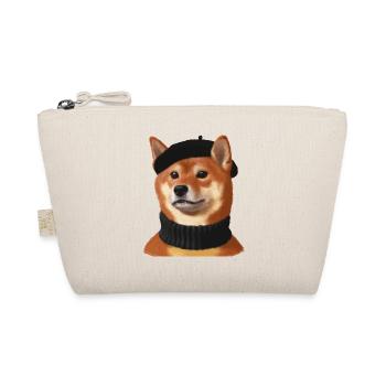 Shiba Hund mit Mütze und Pullover - Bio-Täschchen - Natur - Vorne