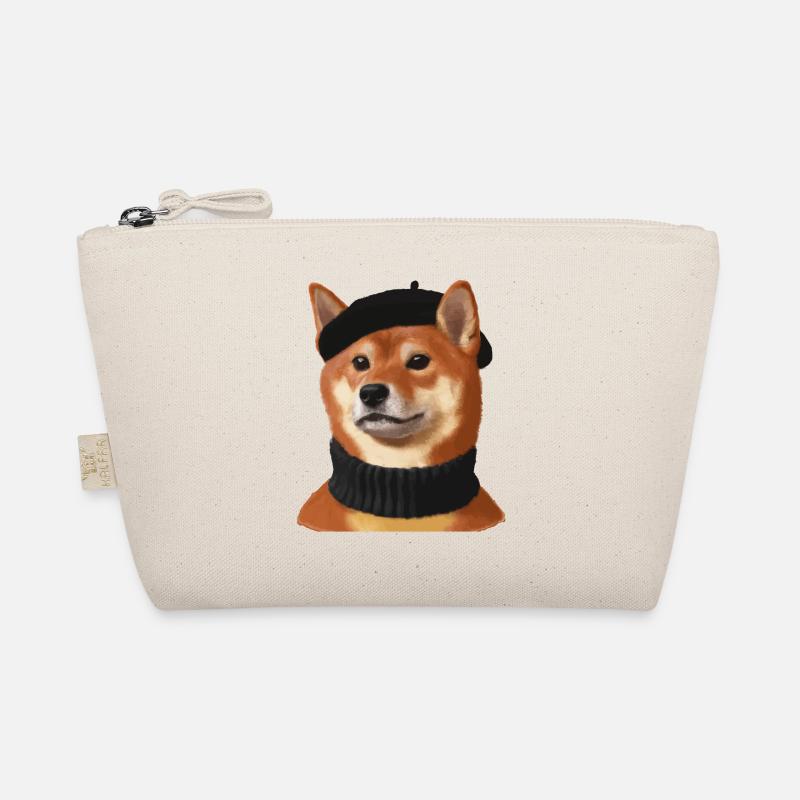 Shiba Hund mit Mütze und Pullover Bio-Täschchen