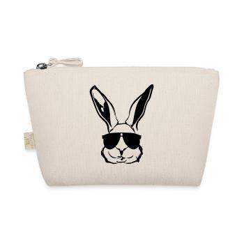 Hase mit Sonnenbrille Hasenkopf Geschenkidee - Bio-Täschchen - Natur - Vorne