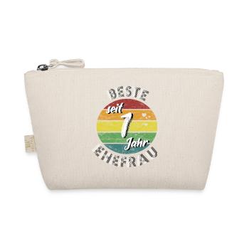 beste Ehefrau seit 1 Jahr 1. Hochzeitstag retro - Bio-Täschchen - Natur - Vorne