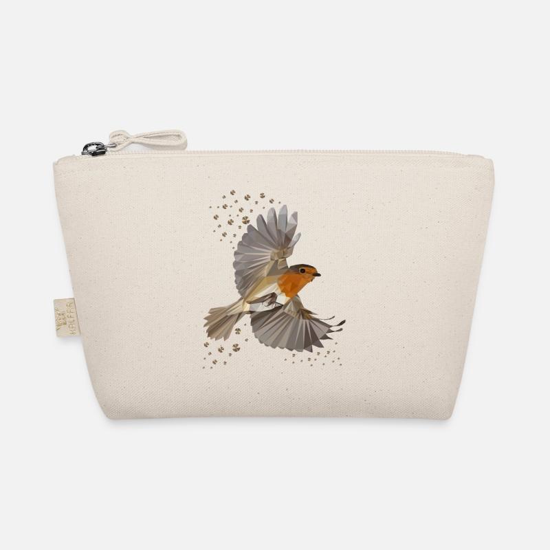 Rotkehlchen in Polygon-Art Bio-Täschchen