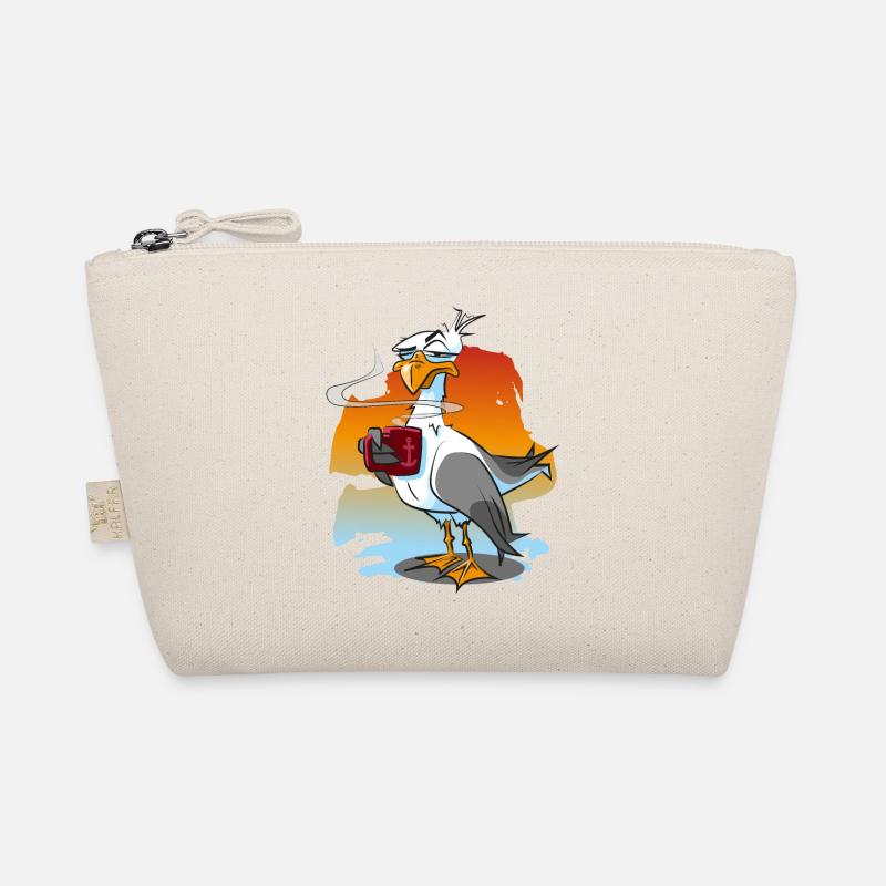 Funny seagull with coffee cup, moewe Organic Pouch