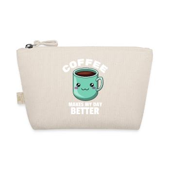 lustiges"Coffee makes my day better" Kaffee Design - Bio-Täschchen - Natur - Vorne