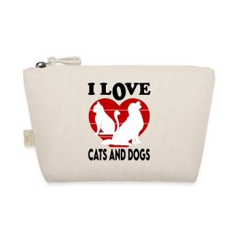 I Love Dogs and Cats Ich liebe Katzen und Hunde - Bio-Täschchen - Natur - Vorne