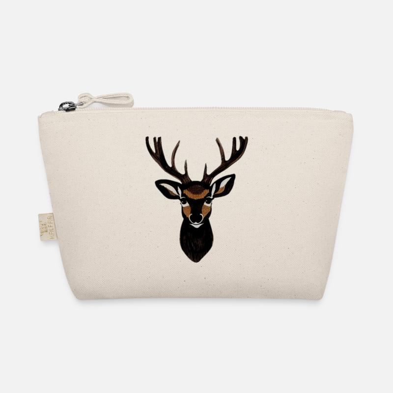 Hirschkopf im Herbst Hirsch Geweih Bock Reh Kitz Bio-Täschchen