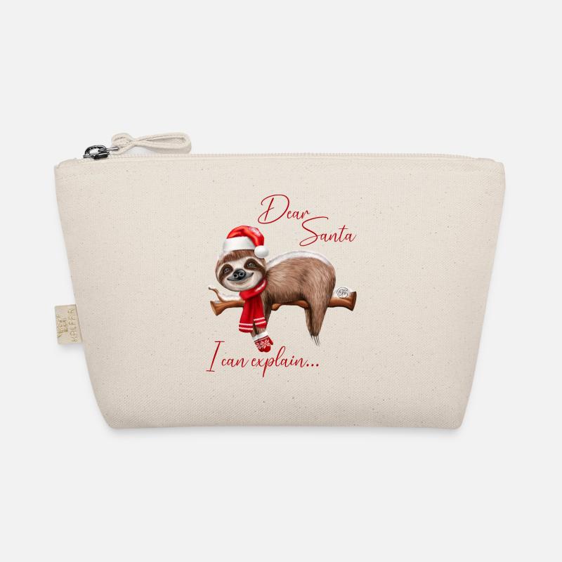 Christmas Saying Funny Sloth Santa Organic Pouch