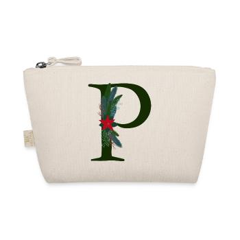 P – dekoratives Schriftzeichen – Weihnachten - Bio-Täschchen - Natur - Vorne