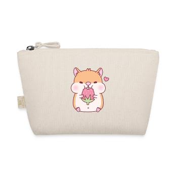 Cute Chubby Hamster Loves Eating Strawberry - Organic Pouch - nature - Front