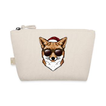 Weihnachten Christmas Fuchs mit Sonnenbrille - Bio-Täschchen - Natur - Vorne