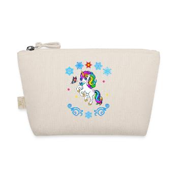 colorful unicorn with snowflakes Christmas 2022 - Organic Pouch - nature - Front