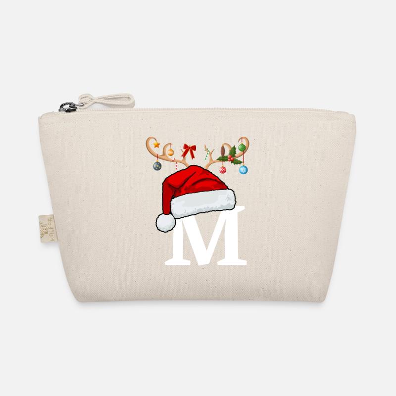 Brief M Weihnachtsmütze - Bio-Täschchen - Natur