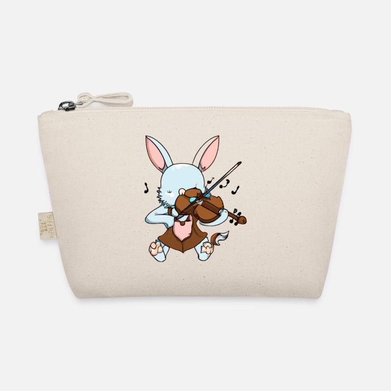 Rabbit plays violin Organic Pouch