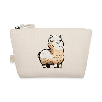 Comic Cute Kawaii Sticker Lama Alpaca Sheep - Organic Pouch - nature - Front