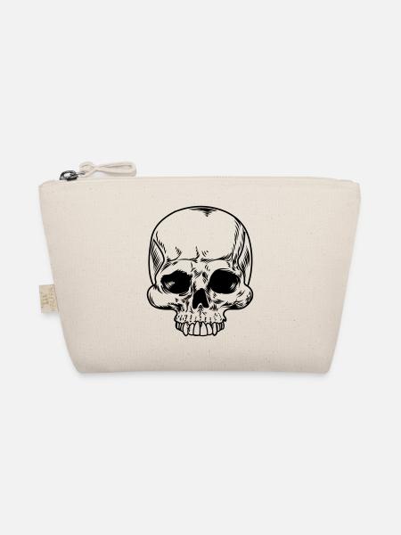 Skull transparent - Organic Pouch - nature - Front
