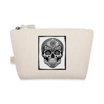 Totenkopf Ornament - Bio-Täschchen - Natur - Vorne