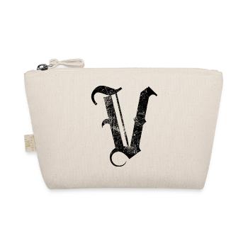 Tshirt alphabet initial V - Organic Pouch - nature - Front