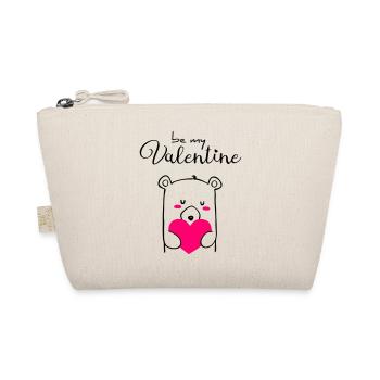 Mignon ours avec cœur sois mon Valentin - Trousse biologique - nature - Devant