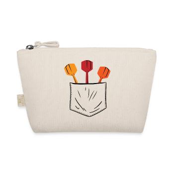 Retro Graphic Dart Player Darts Dartboard Bullseye - Organic Pouch - nature - Front