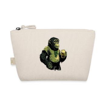 Beer Chimpanzee with Hops Shirt - Organic Pouch - nature - Front