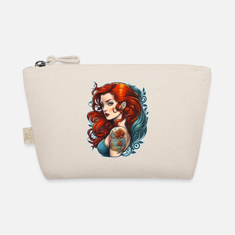 Vintage Rothaar Modell Tattoo Flash - Bio-Täschchen - Natur