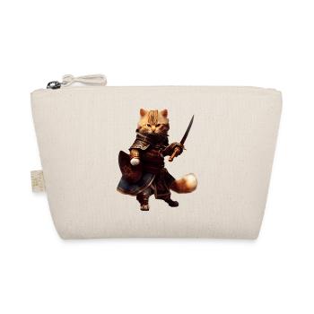 Cat with coat and sword as a brave pirate - Organic Pouch - nature - Front