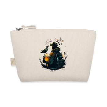 Hikers or hunters in wilderness and nature with beer - Organic Pouch - nature - Front