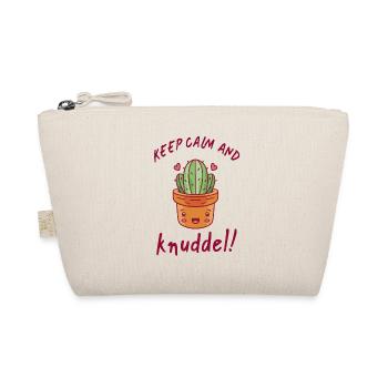 Kaktus Humor Keep Calm And Knuddel Geschenkidee - Bio-Täschchen - Natur - Vorne