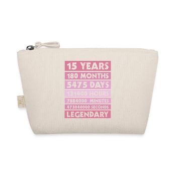 15 years legendary - Jubiläum - Firma - Jahrestag - Bio-Täschchen - Natur - Vorne
