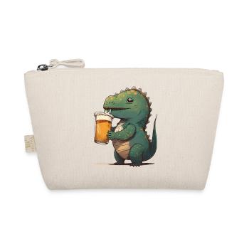Funny dinosaur drinks a glass of beer - Organic Pouch - nature - Front