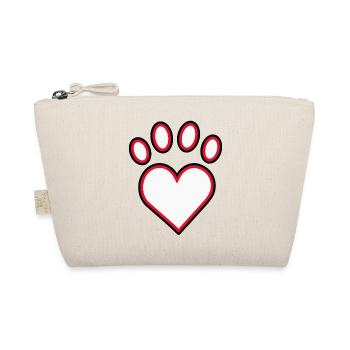 Pawprint Heart Emblem - Organic Pouch - nature - Front