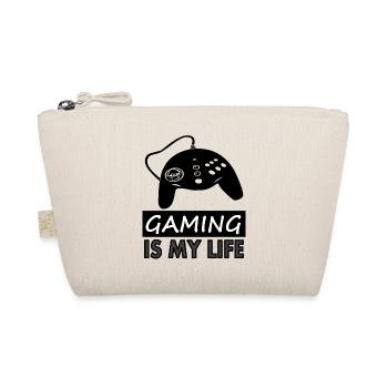 Gamer Game Play Joystick PC Games Gift - Organic Pouch - nature - Front