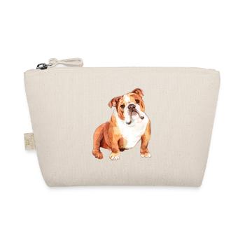 Bulldog and Bulldog face - Organic Pouch - nature - Front