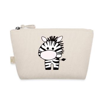 Süßes Zebra auf 2 Beinen - Bio-Täschchen - Natur - Vorne
